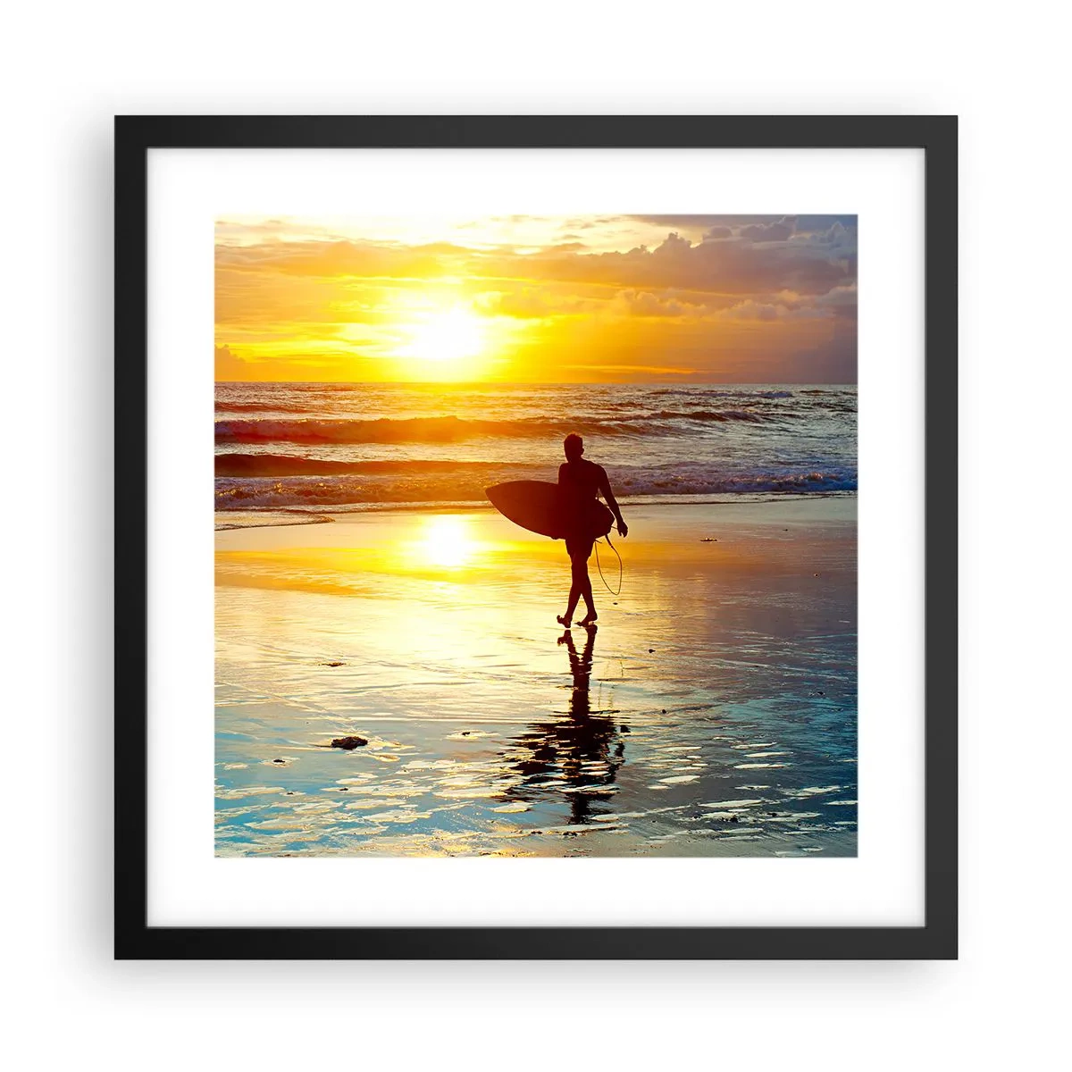 Poster in einem schwarzem Rahmen - Die Rückkehr des Kriegers - 40x40 cm