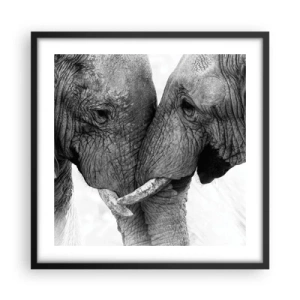 Poster in einem schwarzem Rahmen - Herzliches Geständnis - 50x50 cm