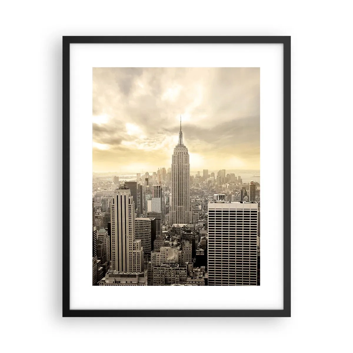 Poster in einem schwarzem Rahmen - New York aus Grau - 40x50 cm