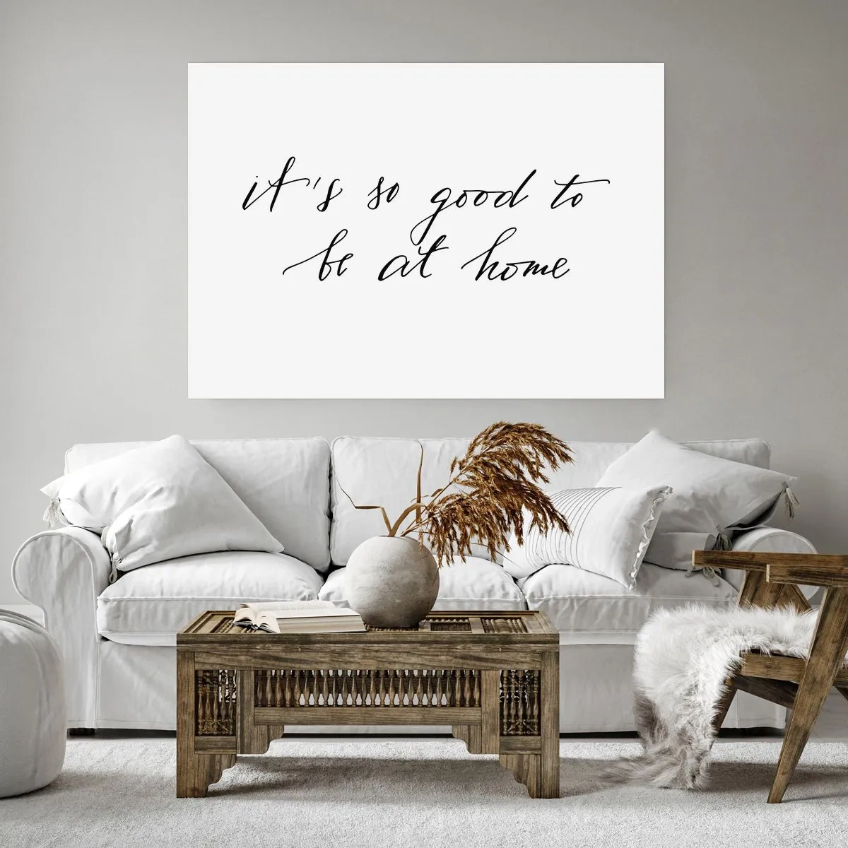 Poster - Kalligrafischer Schriftzug auf weißem Hintergrund - 100x70cm - Die ganze Wahrheit - Moderne Wanddekoration für Wohnzimmer und Schlafzimmer ARTTOR