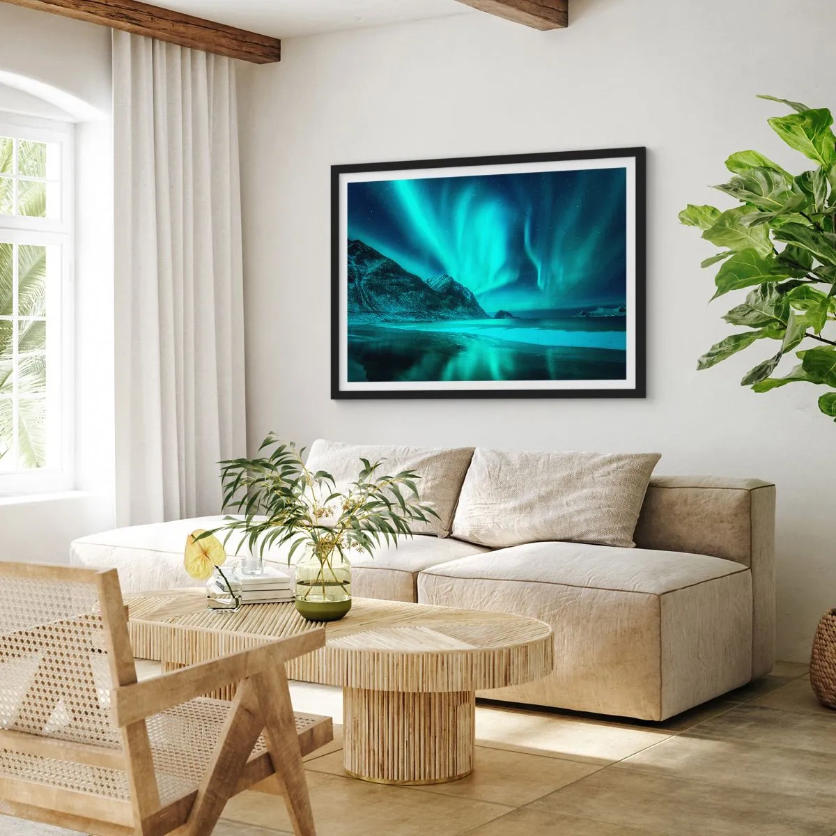 Poster in einem schwarzem Rahmen - Wunder des Nordens - 50x40 cm