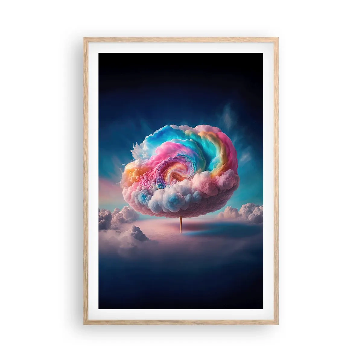 Poster in einem Rahmen aus heller Eiche - Traum von einem Vergnügungspark - 61x91 cm