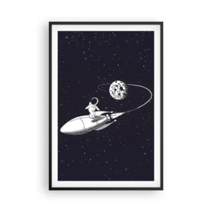 Poster in einem schwarzem Rahmen - Weltraumsurfer - 61x91 cm