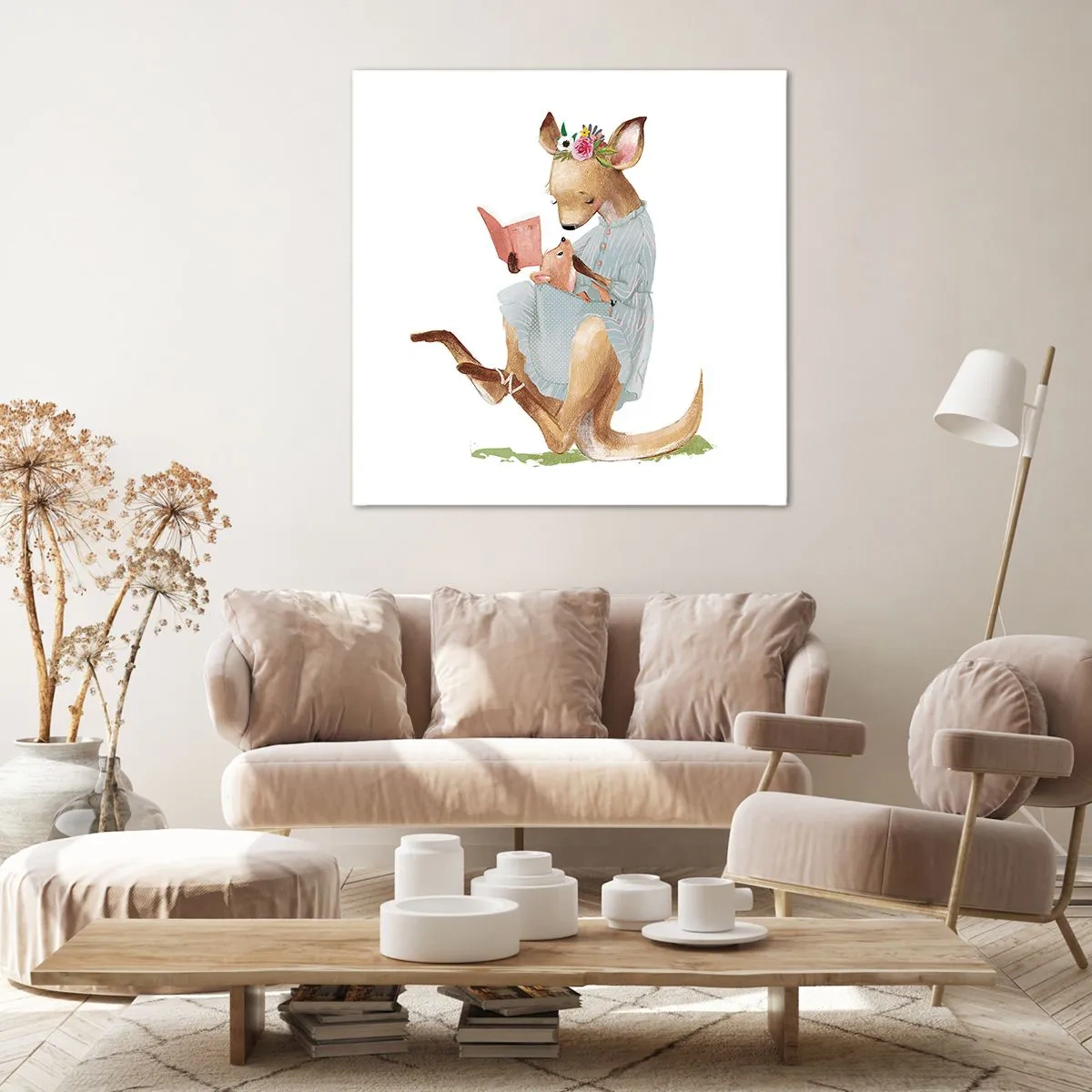 Bild auf Leinwand - Leinwandbild - Lies mir vor Mama - 70x70 cm