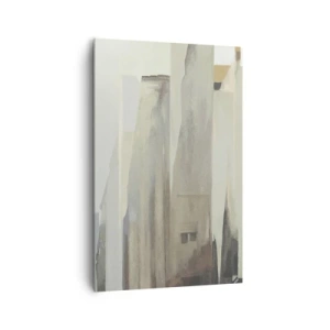 Bild auf Leinwand - Leinwandbild - Abstraktes Stadtbild in Pastelltönen - 80x120cm - Traum von der Stadt - Moderne Wanddekoration für Wohnzimmer und Schlafzimmer ARTTOR