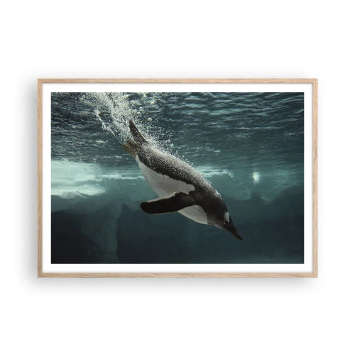 Poster in einem Rahmen aus heller Eiche - Willkommen in meiner Welt - 100x70 cm