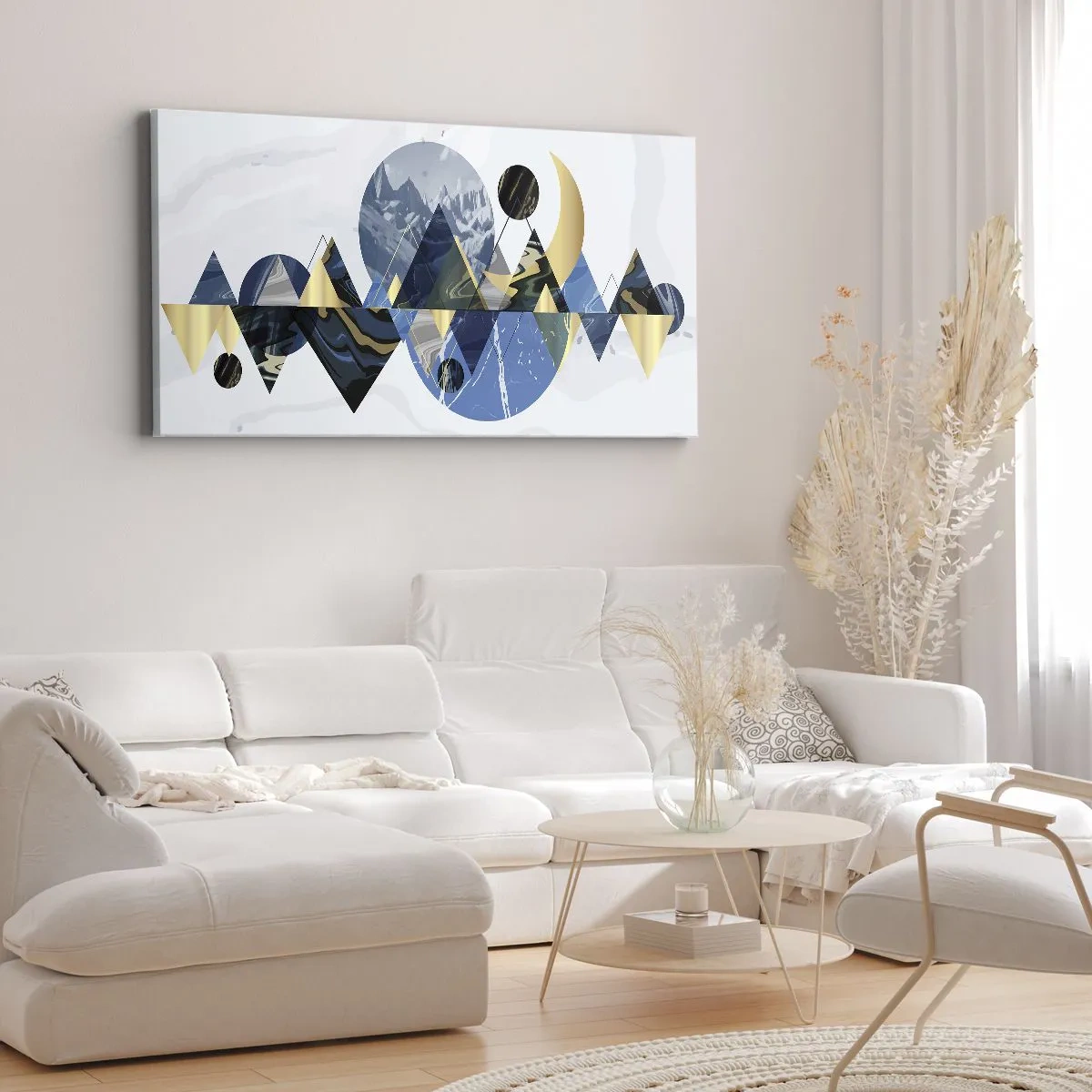 Bild auf Leinwand - Leinwandbild - Geometrische Landschaft - 90x30 cm