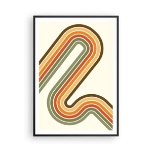 Poster in einem schwarzem Rahmen - Zickzack zum Ziel - 70x100 cm