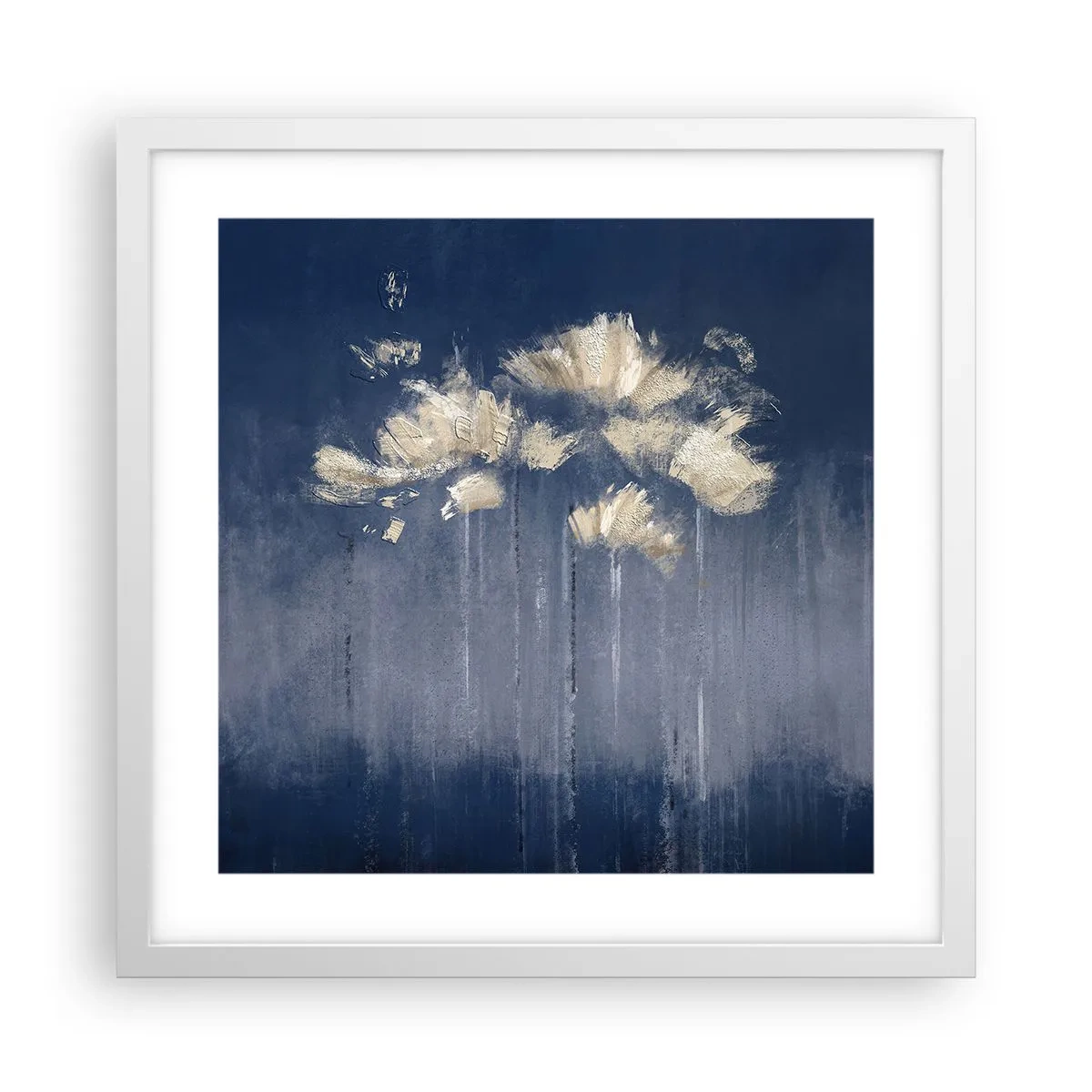 Poster in einem weißen Rahmen - Wie Blütenblätter im Wind - 40x40 cm