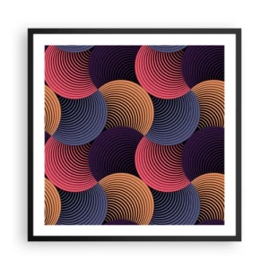 Poster in einem schwarzem Rahmen - Im kreisenden Rhythmus - 60x60 cm