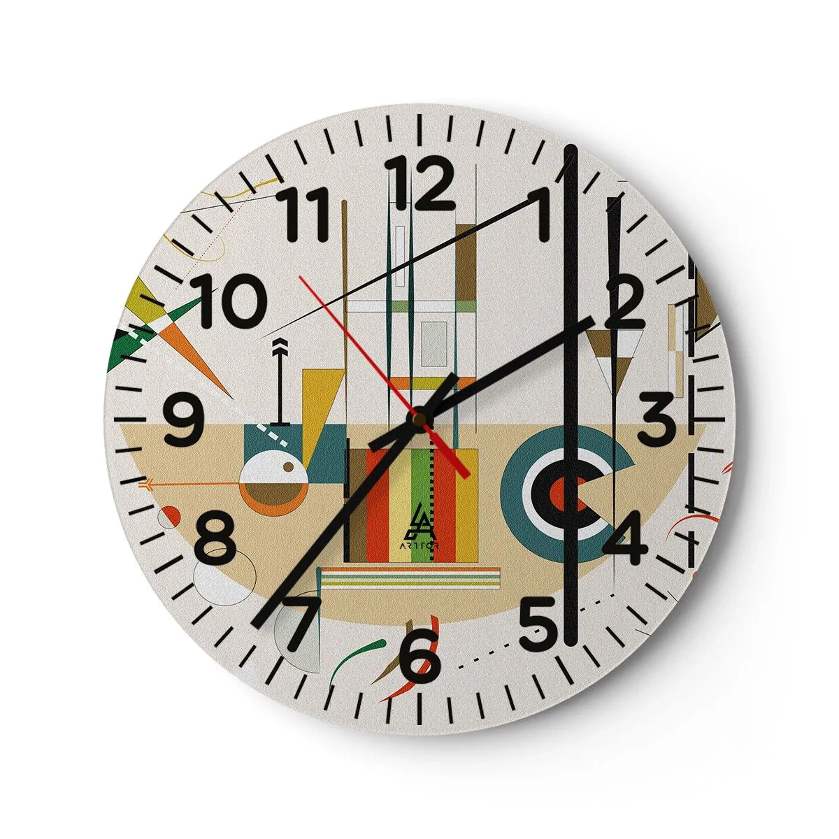 Wanduhr - Glasuhr - Und die Welt lacht - 30x30 cm