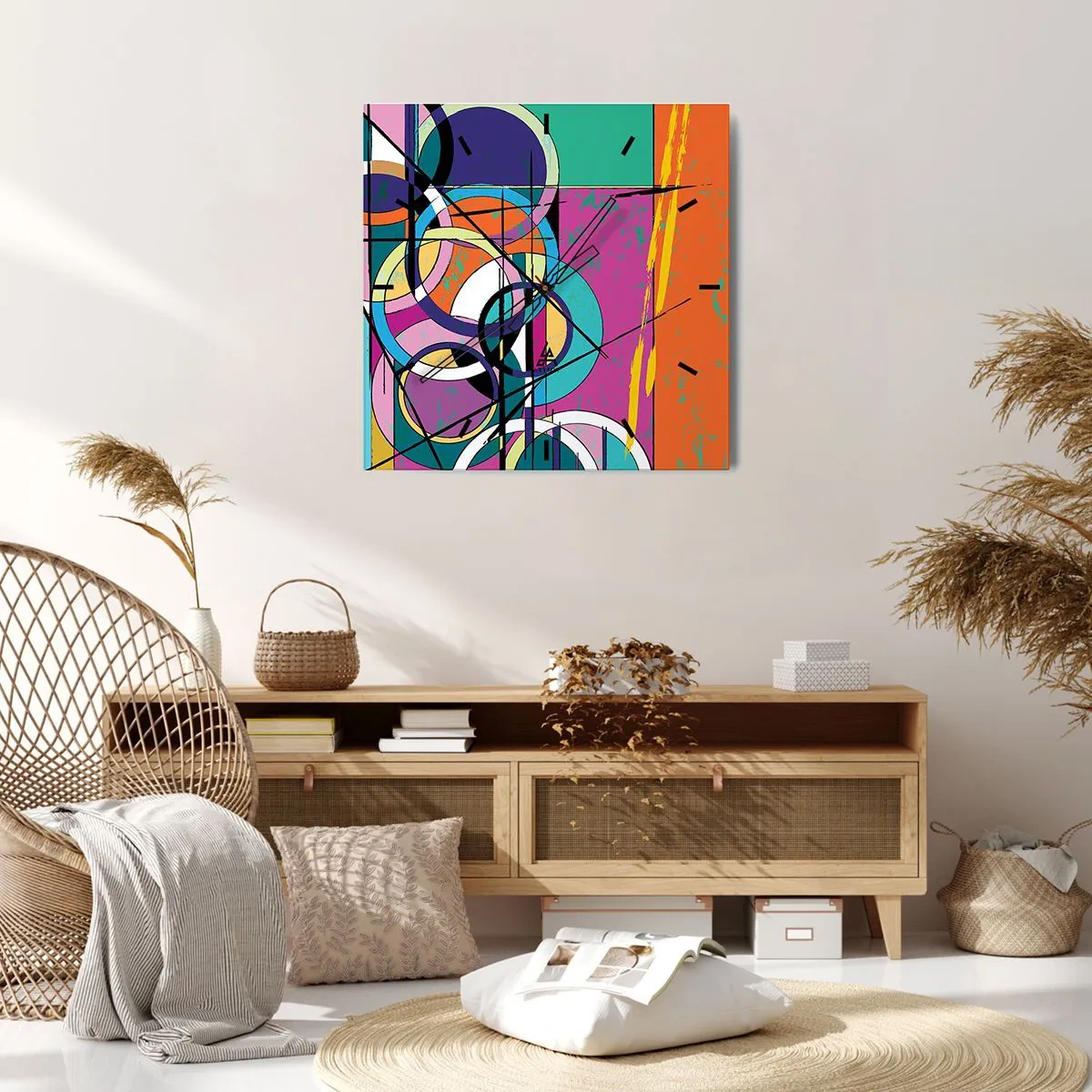 Wanduhr - Glasuhr - Rad für Rad - 40x40 cm