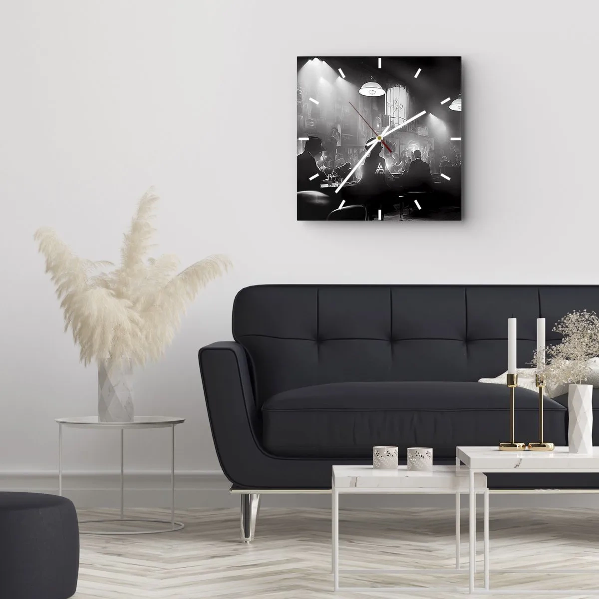 Wanduhr - Glasuhr - In Jazz-Atmosphäre - 40x40 cm