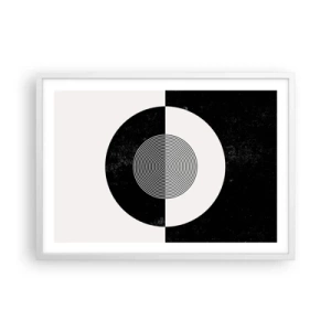 Poster in einem weißen Rahmen - Harmonie in Schwarz und Weiß - 70x50 cm