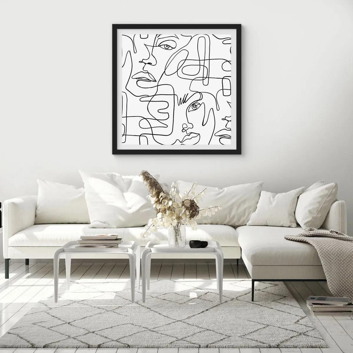 Poster in einem schwarzem Rahmen - In verworrenen Gefühlen - 60x60 cm