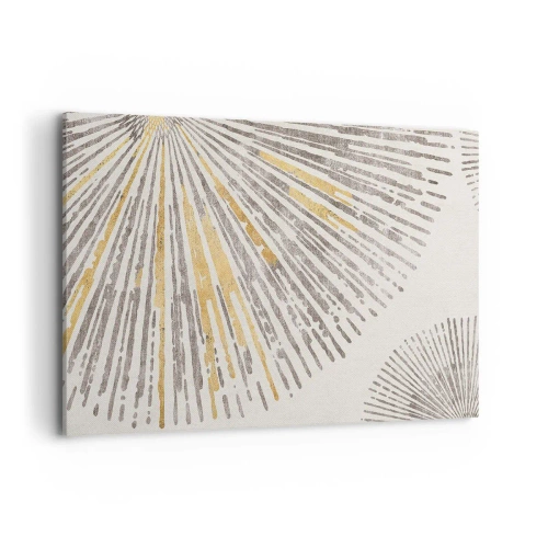 Bild auf Leinwand - Leinwandbild - Abstraktes strahlenförmiges Muster - 100x70cm - Schönheit des Strahls - Moderne Wanddekoration für Wohnzimmer und Schlafzimmer ARTTOR