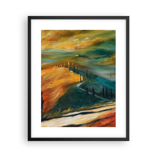Poster in einem schwarzem Rahmen - Toskanische Landschaft - 40x50 cm