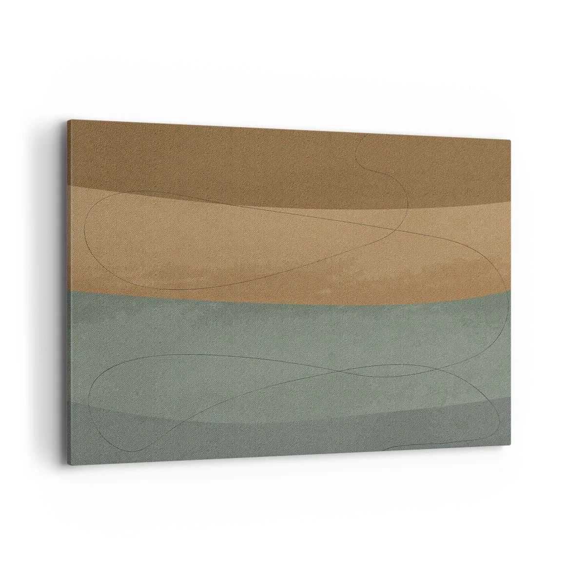 Bild auf Leinwand - Leinwandbild - Abstrakte Komposition in natürlichen Erdtönen - 120x80cm - Horizontale Komposition - Moderne Wanddekoration für Wohnzimmer und Schlafzimmer ARTTOR