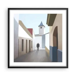 Poster in einem schwarzem Rahmen - Sonniger Spaziergang - 50x50 cm