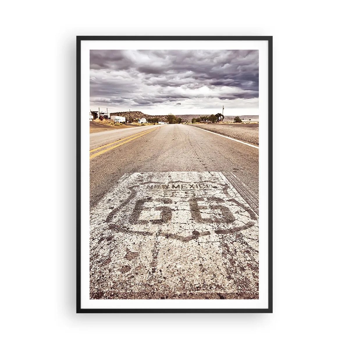 Poster in einem schwarzem Rahmen - Mother Road - eine amerikanische Legende - 70x100 cm