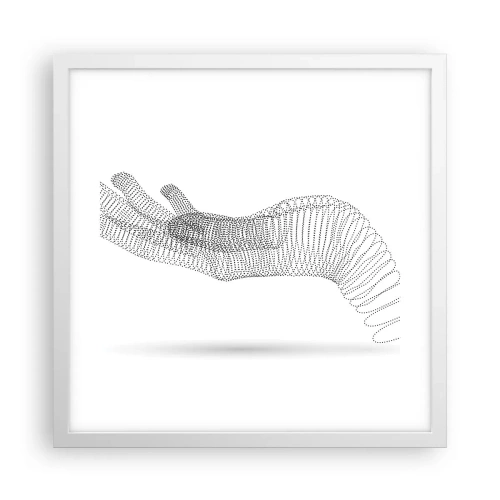 Poster in einem weißen Rahmen - Federnde Hand - 40x40 cm