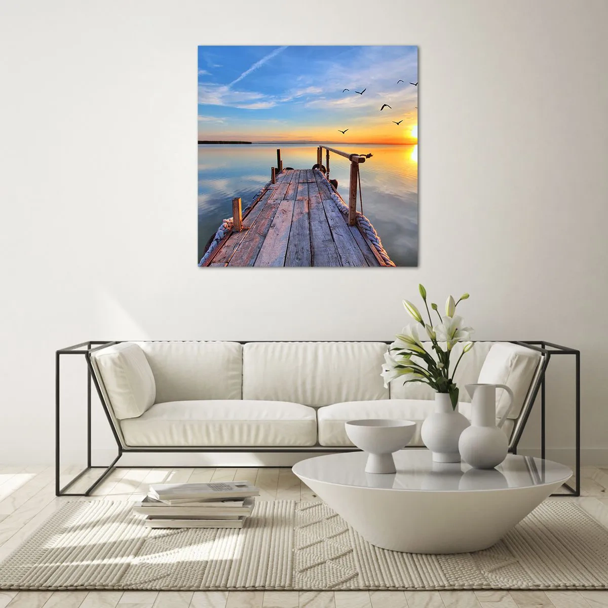 Glasbild - Bild auf glas - Lauf direkt der Sonne entgegen - 40x40 cm