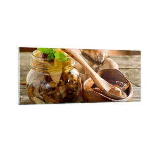 Glasbild - Bild auf glas - Ob frisch oder gesalzen, oder in der Herbstsaison ... - 100x40 cm