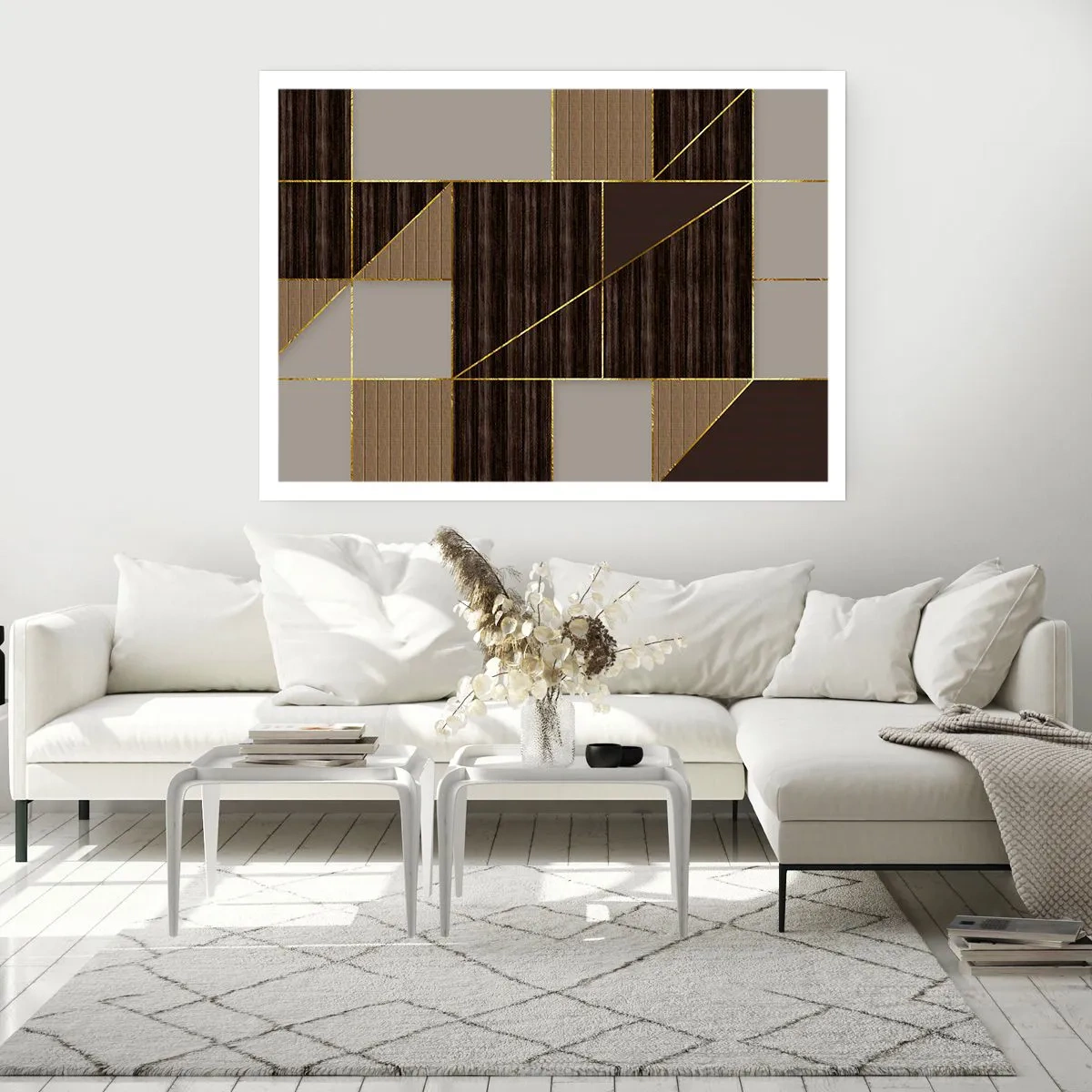 Poster - Ein Mosaik aus Braun und Gold - 50x40 cm