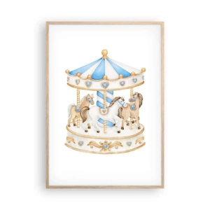 Poster in einem Rahmen aus heller Eiche - Süße Kindheit - 70x100 cm