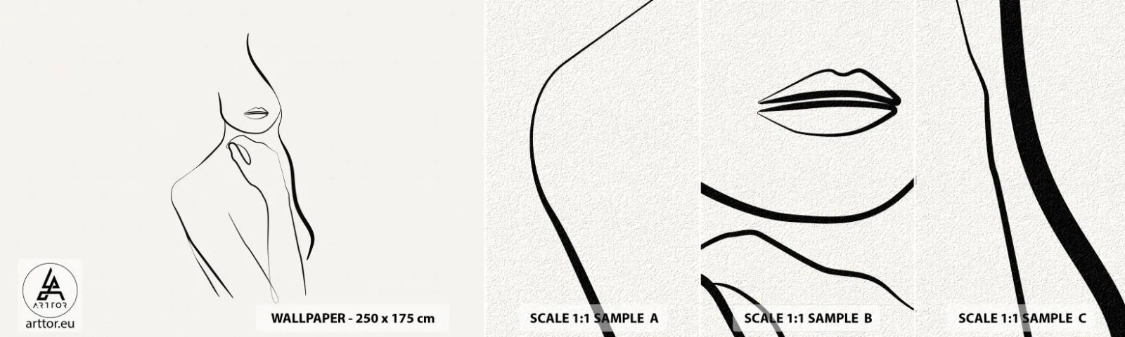 Fototapetenmuster Standard Eco - Eine Welle der Melancholie - Abstraktion, Frauenkörper, Grafik - 100x30 cm