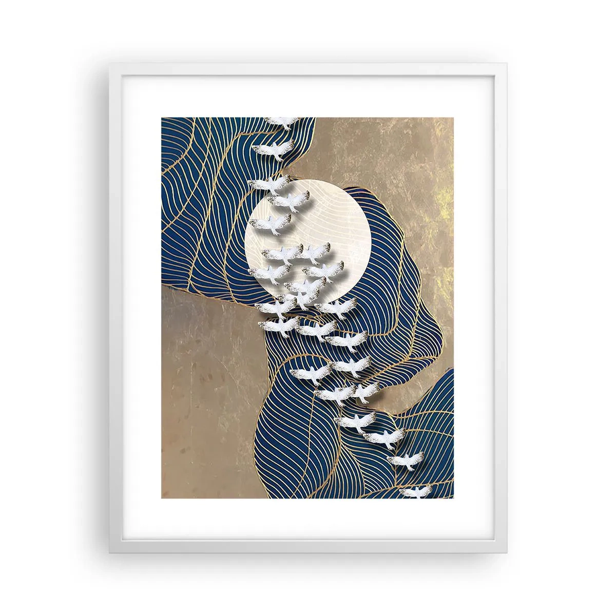 Poster in einem weißen Rahmen - Freiheit, Wandern, Gemeinschaft - 40x50 cm