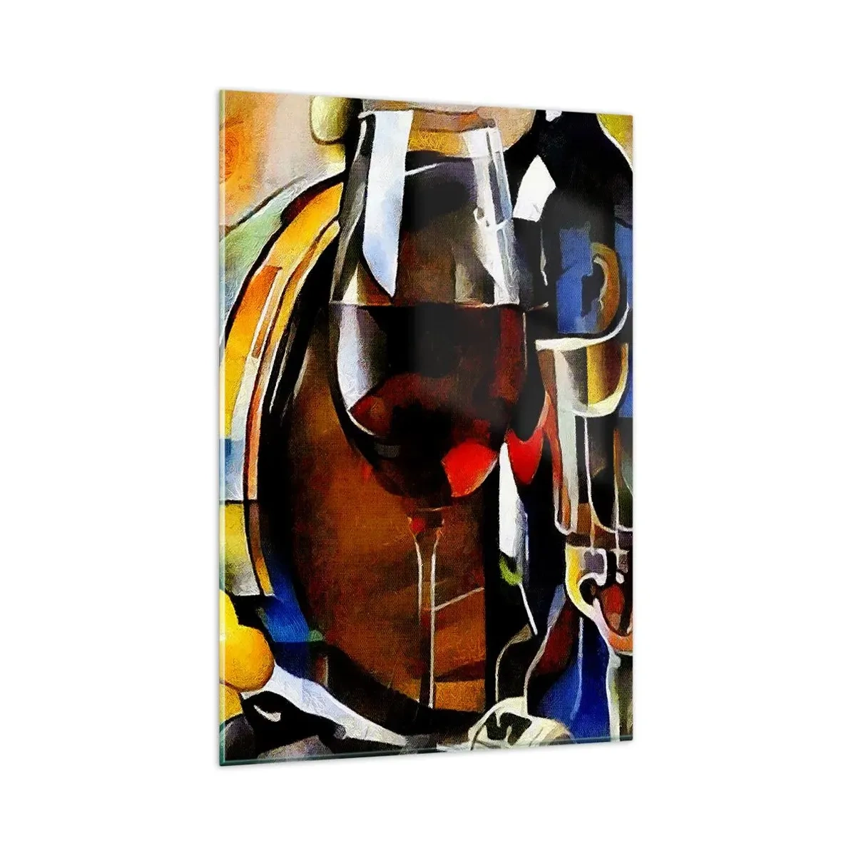 Glasbild - Bild auf glas - Abstraktes Stillleben mit Gläsern und Instrumenten - 80x120cm - Und die Welt nimmt Farben an - Moderne Wanddekoration für Wohnzimmer und Schlafzimmer ARTTOR