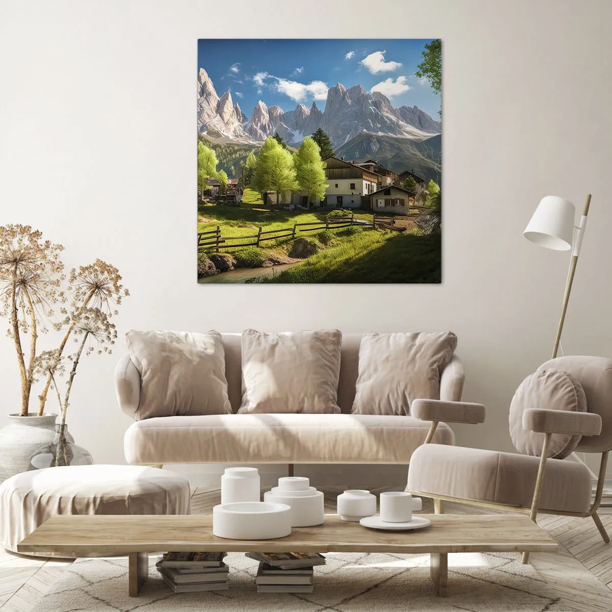 Bild auf Leinwand - Leinwandbild - Alpenidylle - 40x40 cm