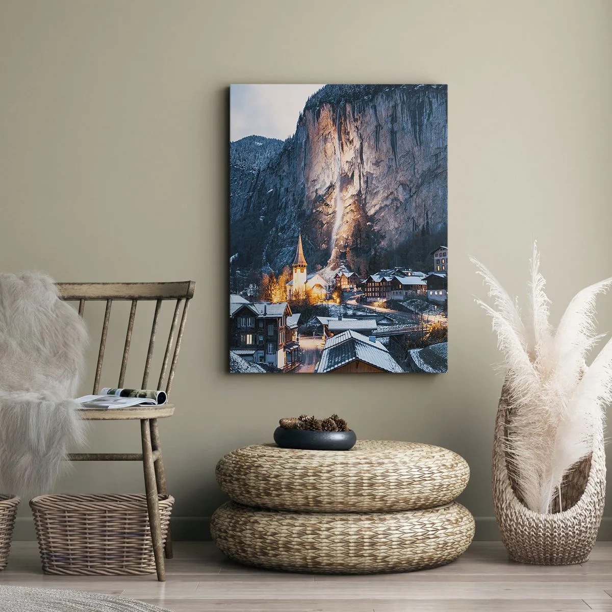 Bild auf Leinwand - Leinwandbild - Der leuchtende Geist des Winters - 55x100 cm