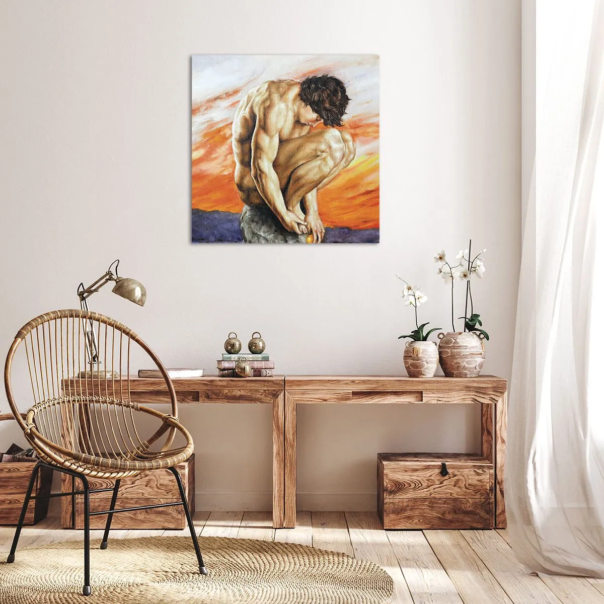 Bild auf Leinwand - Leinwandbild - In sich versunken - 40x40 cm