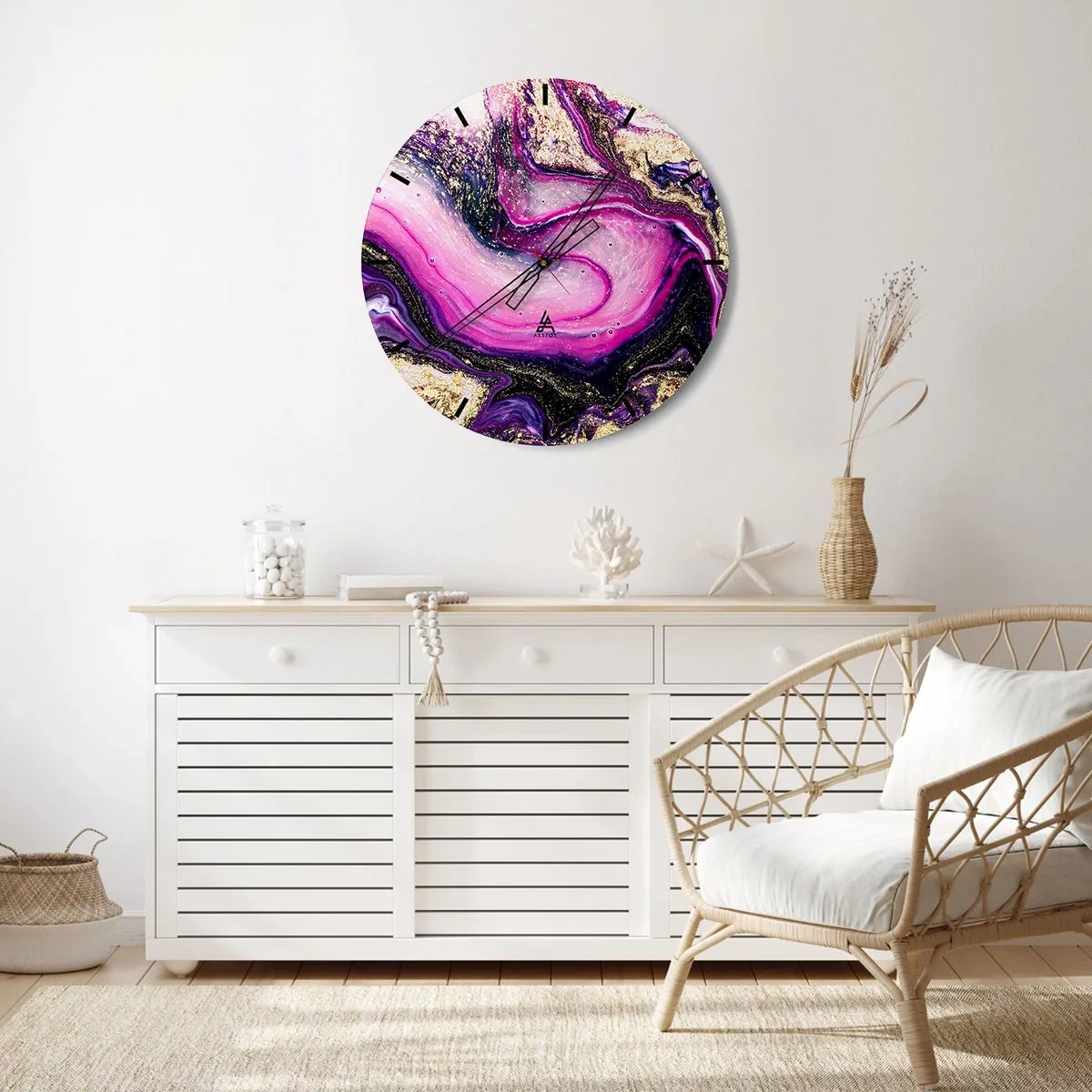 Wanduhr - Glasuhr - Ein Moment hinter den Kulissen - 40x40 cm