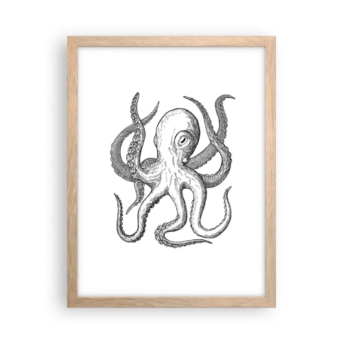 Poster in einem Rahmen aus heller Eiche - Mit den Wellen tanzen - 30x40 cm