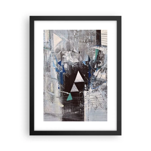 Poster in einem schwarzem Rahmen - Überschreibende Reihenfolge der Dreiecke - 30x40 cm
