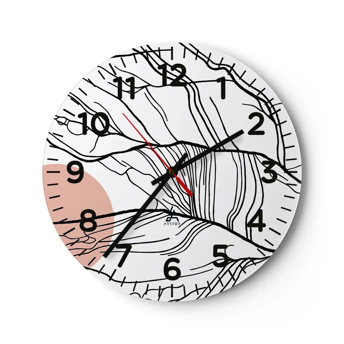 Wanduhr - Glasuhr - In einem Netz aus Zweigen - 30x30 cm