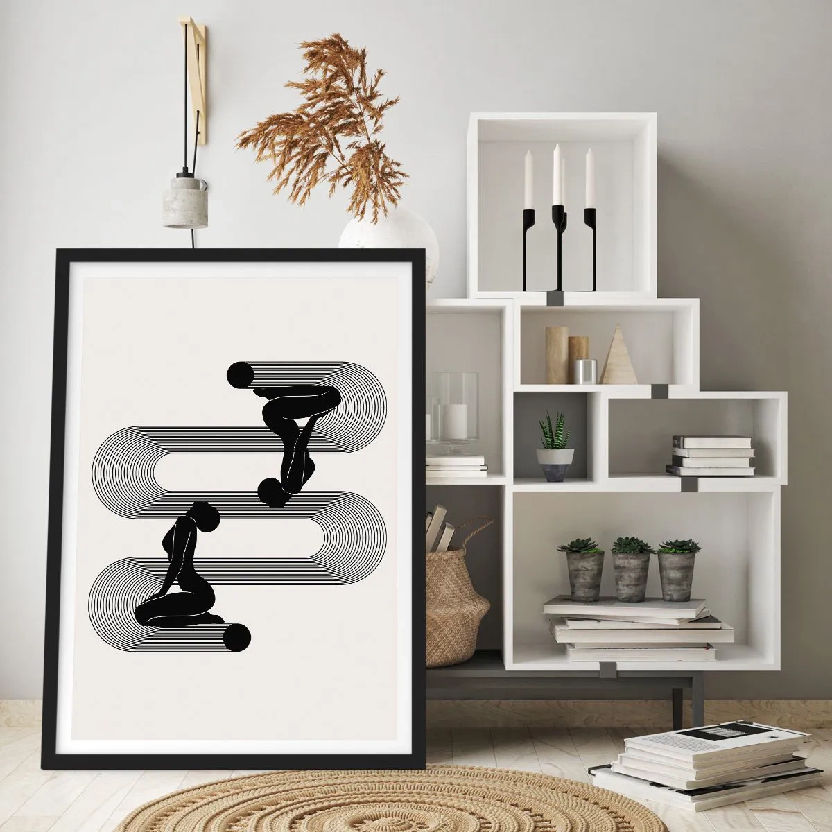 Poster in einem schwarzem Rahmen - Sinnliche Symmetrie - 61x91 cm