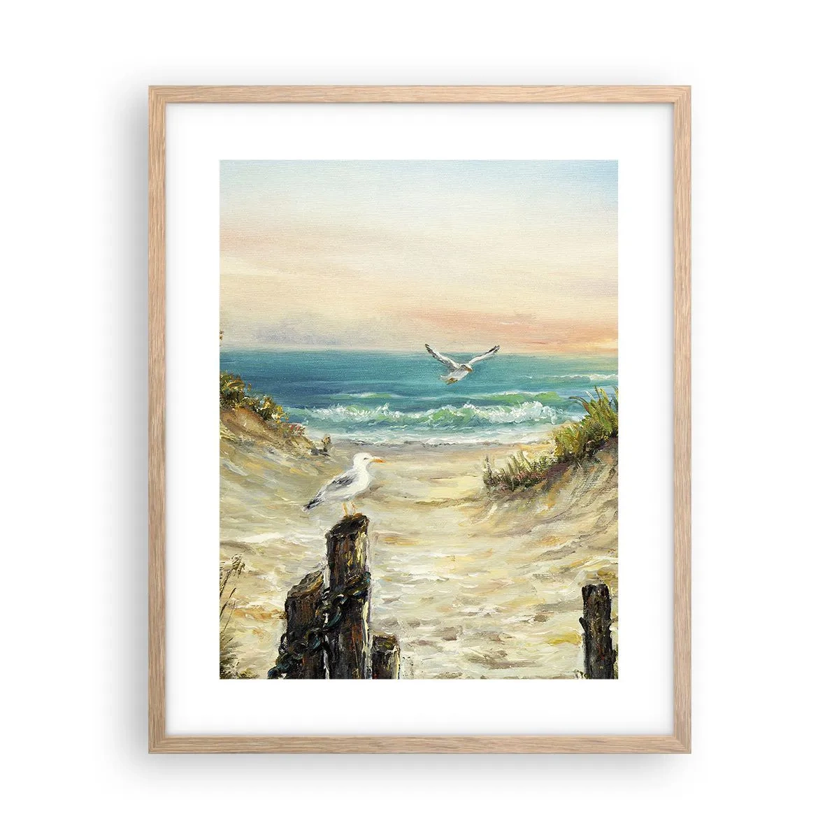 Poster in einem Rahmen aus heller Eiche - Windlose Abgeschiedenheit - 40x50 cm
