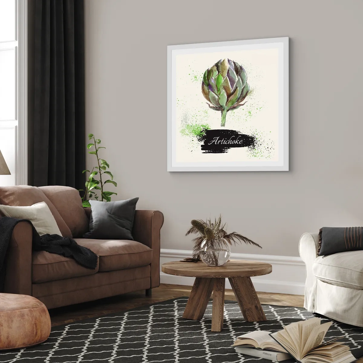 Poster in einem weißen Rahmen - Eviva-Gemüse! - 60x60 cm