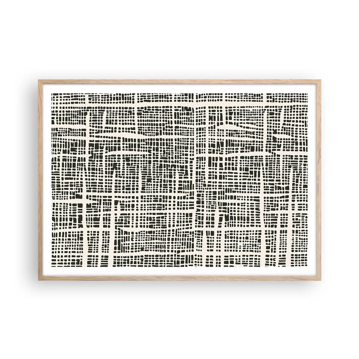 Poster in einem Rahmen aus heller Eiche - Gewebte Komposition - 100x70 cm