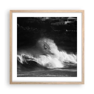 Poster in einem Rahmen aus heller Eiche - Herausforderung angenommen! - 50x50 cm