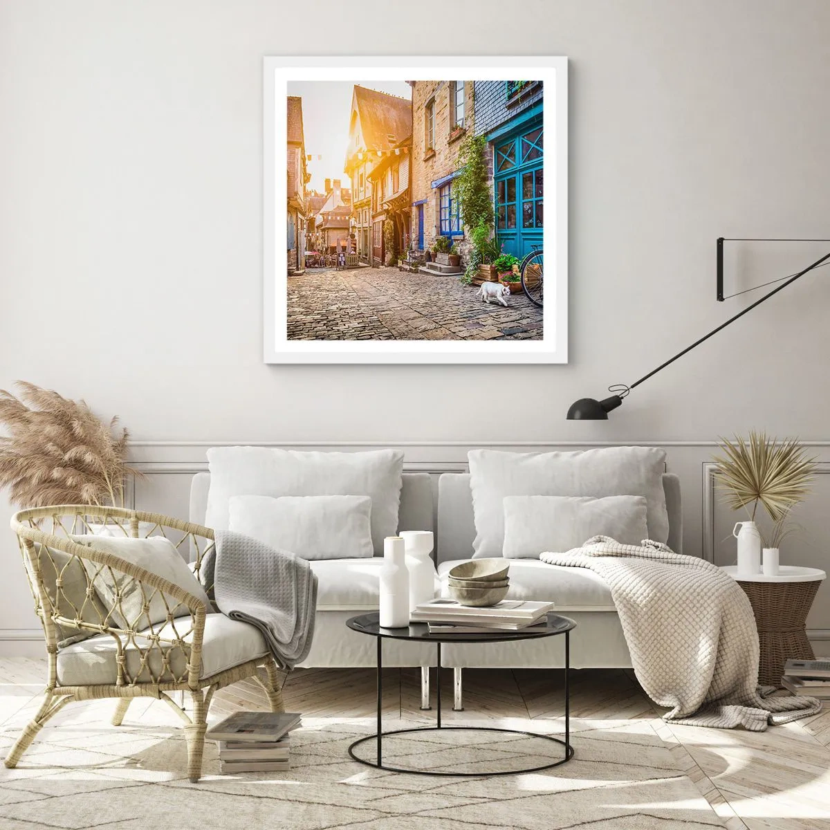 Poster in einem weißen Rahmen - Der weiße Geist der Stadt - 40x40 cm