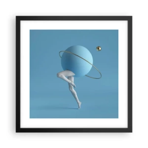 Poster in einem schwarzem Rahmen - Und die Planeten spielen verrückt - 40x40 cm