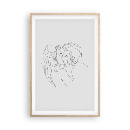 Poster in einem Rahmen aus heller Eiche - Dieselbe Linie - 61x91 cm