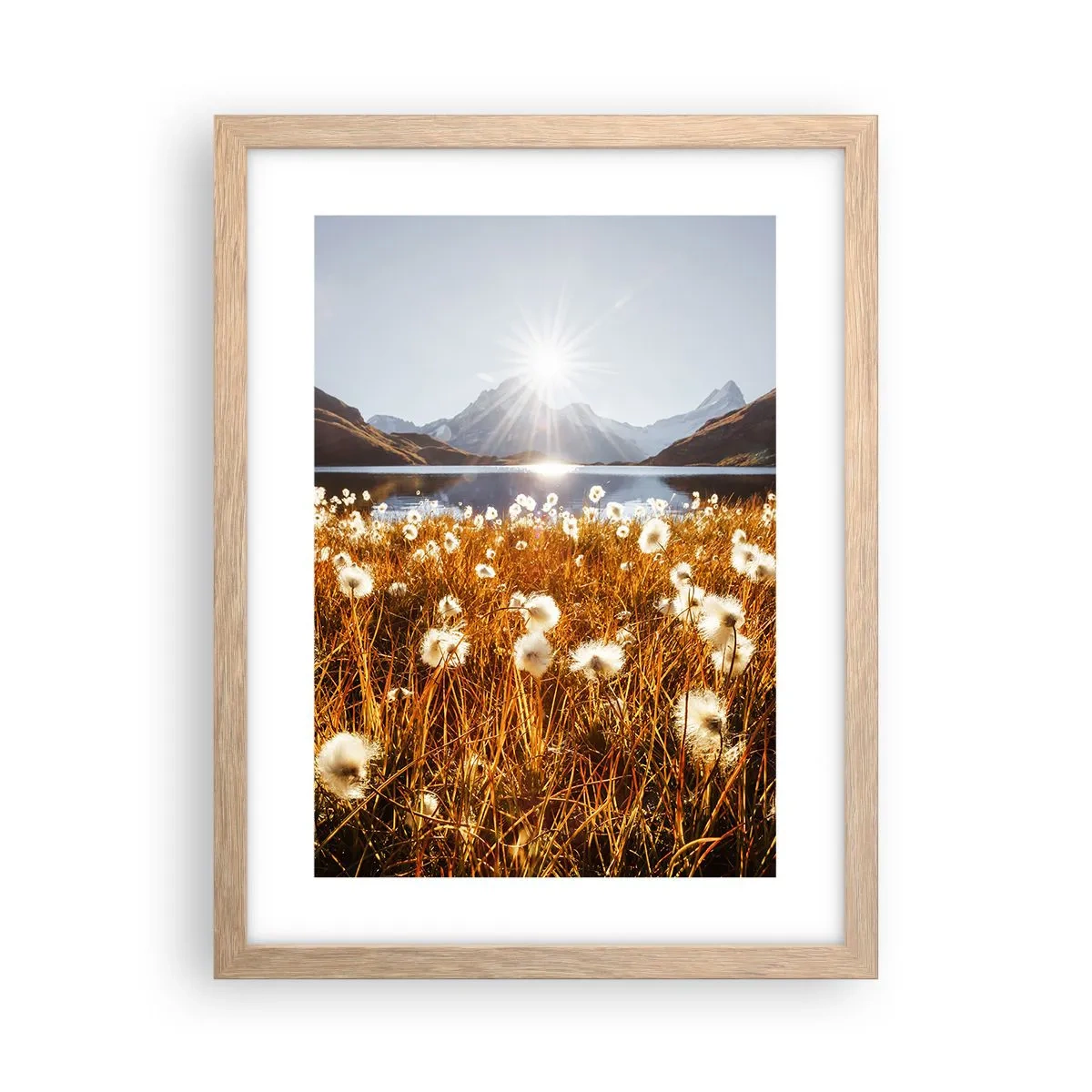 Poster in einem Rahmen aus heller Eiche - Steinhärte, Grasweichheit - 30x40 cm
