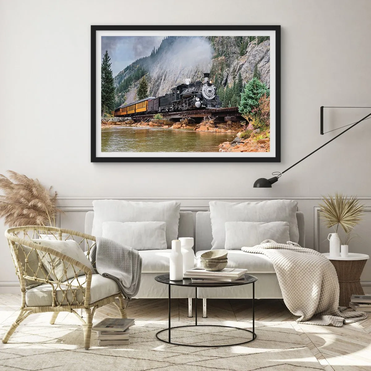 Poster in einem schwarzem Rahmen - Wo willst du hin? Wohin? - 50x40 cm