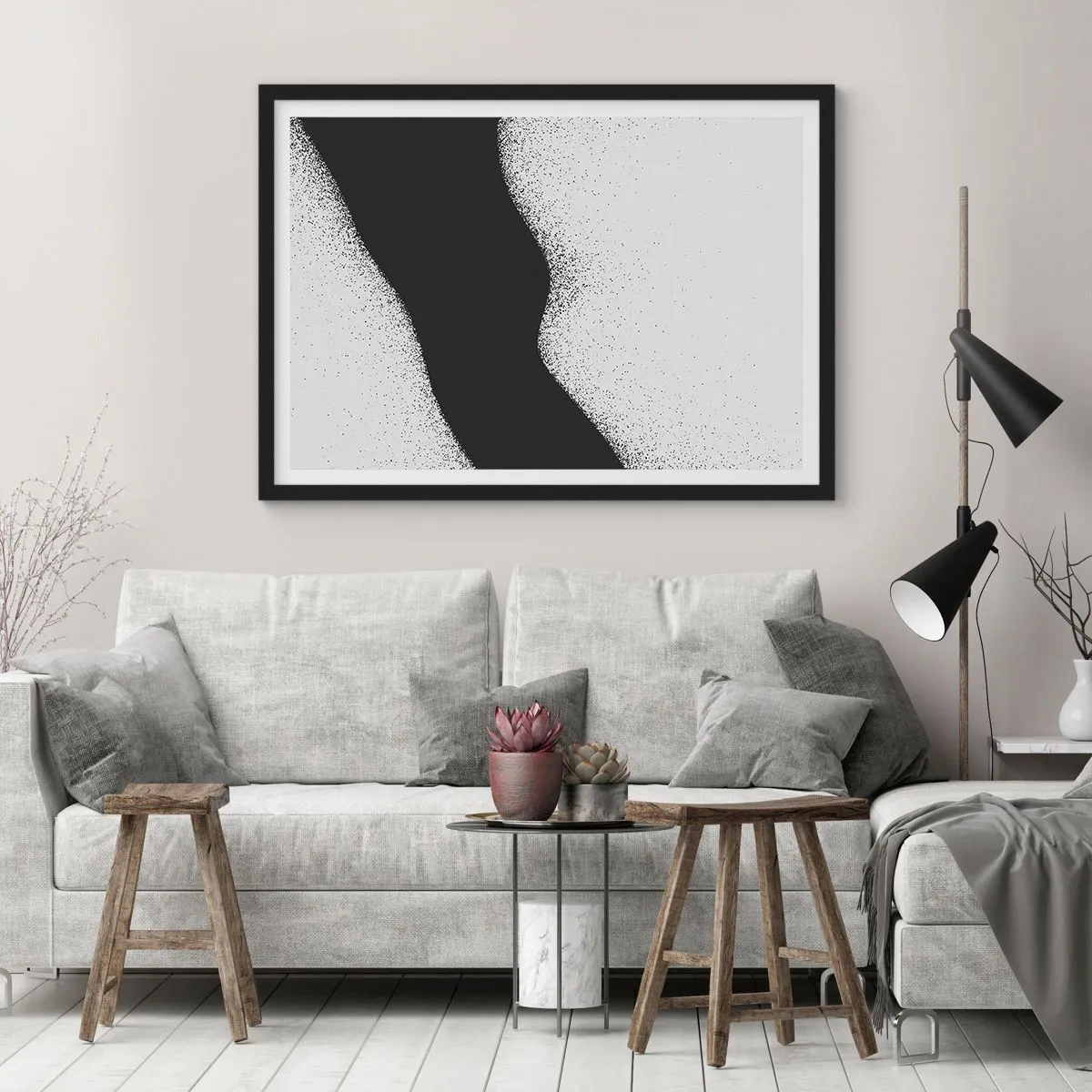 Poster in einem schwarzem Rahmen - Flüssiges Gleichgewicht - 40x30 cm